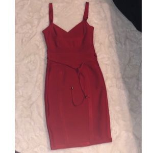 RED BANDAGE MIDI DRESS FROM ATHINA